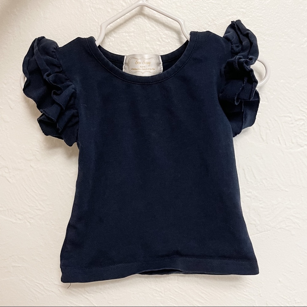 Adorable Small Shop Navy Top Size 12M